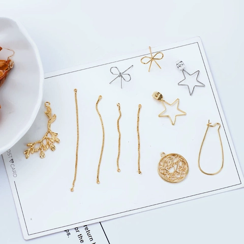 DIY Jewelry Making Accessories Metal Alloy Plated Bow Star Tree Branch Chain Pendant Earring Findings For Women Jewelry Design