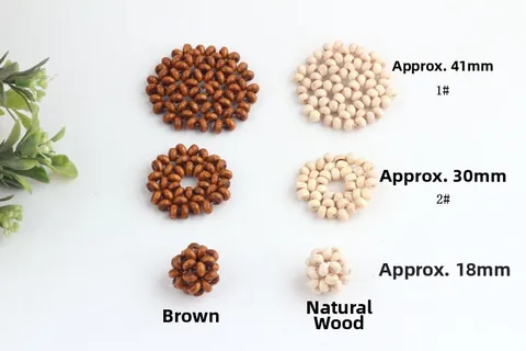 Bohemian Handmade Woven Wood Bead Pendants Round Disc Ball Shape For Earrings Necklace DIY Jewelry Making Craft Materials