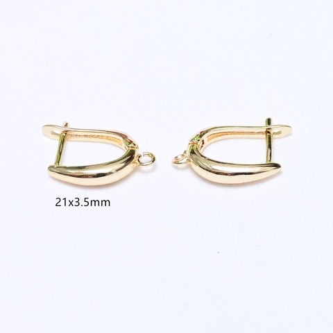 Dormeuses en Cuivre pour Création de Bijoux DIY Or Électroplaqué Minimaliste Fermoirs de Boucles d'Oreilles en U Avec Anneau