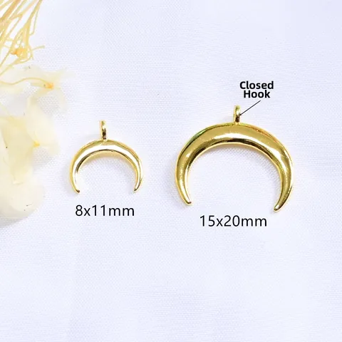 Gold Silber Vergoldet Kupfer Sichelmond Charms Für DIY Schmuckherstellung Halsketten Armbänder Ohrringe Anhänger Zubehör