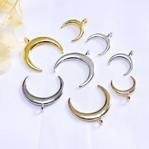 Gold Silver Plated Copper Crescent Moon Charms For DIY Jewelry Making Necklaces Bracelets Earrings Celestial Pendant Findings Accessories