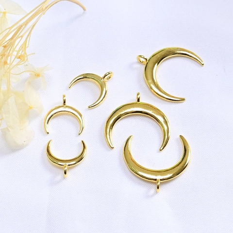 Gold Silver Plated Copper Crescent Moon Charms For DIY Jewelry Making Necklaces Bracelets Earrings Celestial Pendant Findings Accessories