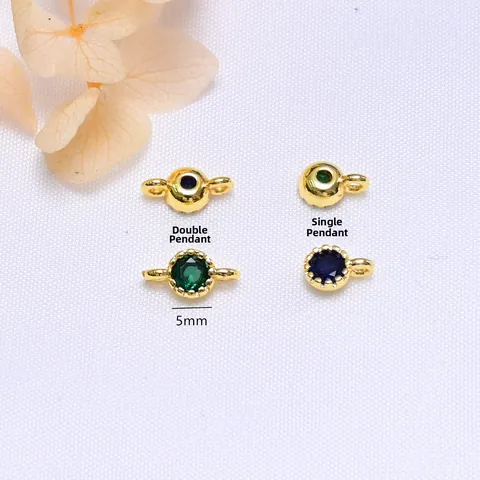 Alloy Zirconia Round Gear Connector Charms 14K Gold Plated Color Retention Micro Pave Zirconia DIY Jewelry Findings