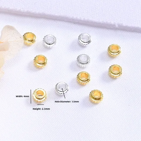 Cuentas Espaciadoras de Rueda de Cobre Llenas de Oro 14K para Hacer Joyería DIY Cuentas de Metal Redondas para Pulseras