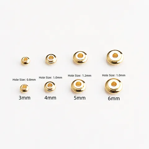 Perline Distanziatrici in Rame Forma Disco UFO Placcato Oro 14K 18K Argento Perline per Gioielli Fai-da-te Bracciale