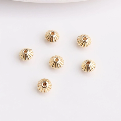 Perline Distanziatrici in Rame a Forma di Rombo Placcate Oro 14K 18K per Creazione Gioielli DIY Bracciale Collana