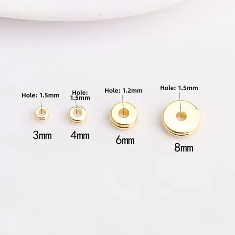 Kupfer Doppellagige Rille Zwischenperlen Für Schmuckherstellung Galvanisiert Gold Silber Plattierte Metallperlen DIY Armband Halskette Zubehör