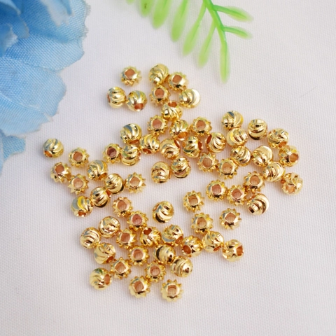 Perline Distanziatrici in Rame Texturizzato Fai da Te per Creazione Gioielli Artigianali Placcate Oro 14K Accessori per Bigiotteria