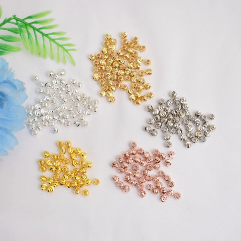 Perline Distanziatrici in Rame Texturizzato Fai da Te per Creazione Gioielli Artigianali Placcate Oro 14K Accessori per Bigiotteria