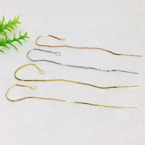 Semplici Orecchini Moda in Rame Galvanico Mantenimento Colore Catena Veneziana Catena a Filo Lunghe Nappine Accessori Fai da Te Donna