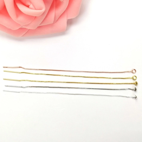 Semplici Orecchini Moda in Rame Galvanico Mantenimento Colore Catena Veneziana Catena a Filo Lunghe Nappine Accessori Fai da Te Donna