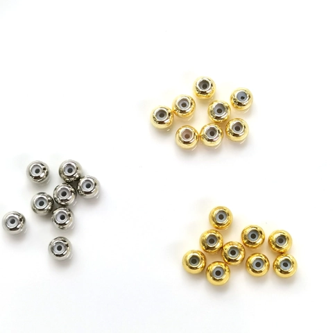 Perles Coulissantes en Cuivre et Silicone Plaqué Or 14K Perles d'Espacement de Positionnement Réglables pour la Fabrication de Bijoux DIY Collier Bracelet Accessoire