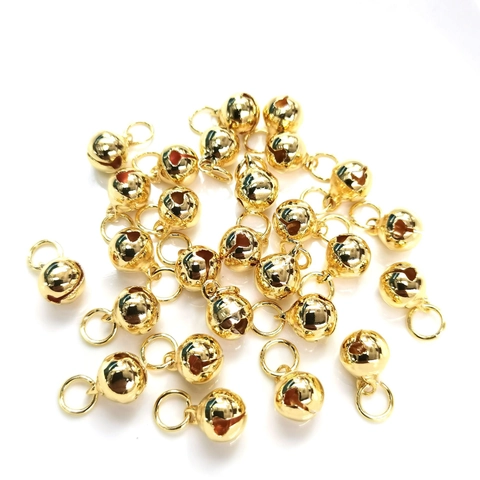 Χάλκινα Μενταγιόν Καμπάνα 14K Επιχρυσωμένα DIY Κοσμήματα Charms Για Βραχιόλι Κολιέ Αξεσουάρ Χειροτεχνίας Στρογγυλά Μικρά Διακοσμητικά