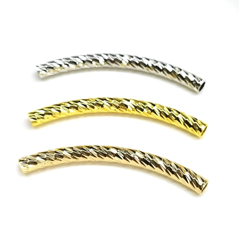 Perles Tubes Recourbés en Cuivre pour Fabrication de Bijoux DIY Plaquées Or 14K 18K Texture Spirale pour Bracelet