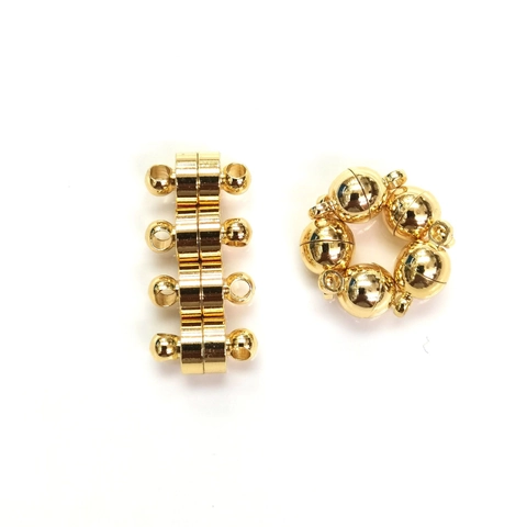 14k Vergulde Ronde Bal Magnetische Sluitingen Koperen Sieraden Verbinding Gesp Voor DIY Ketting Armband Maken Benodigdheden