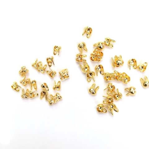 Color Preserving Copper Bead Tips Calottes End Clasps Connector Findings For DIY Jewelry Making Necklace Bracelet Materials