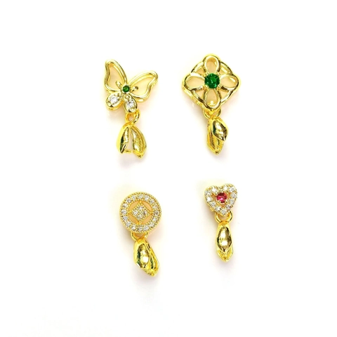 18K Gold Plated Copper Rhinestone Pendant Clasp DIY Jewelry Finding Exquisite Clasp Only Without Chain For Necklace Jade