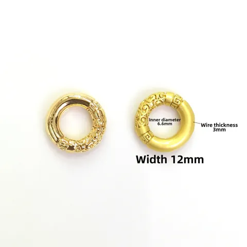 Copper Golden Hoop Ring Pendant With Auspicious Cloud Pattern For DIY Jewelry Making Antique Gold Silver Plated Finding