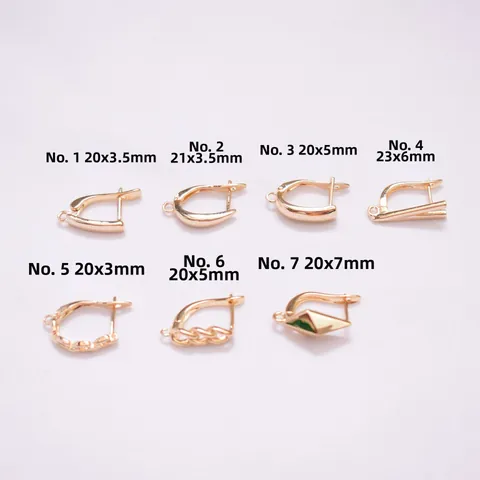 14K Gold Plated Copper Earring Findings U Shape Hooks Leverback Clasps For DIY Jewelry Making Handmade Earring Material
