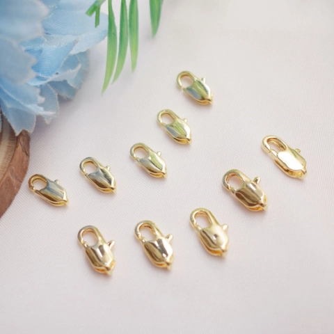 Gold Plated Brass Lobster Clasp Fish Tail Clasp For DIY Bracelet Necklace Connector Jewelry Findings Making Accessories