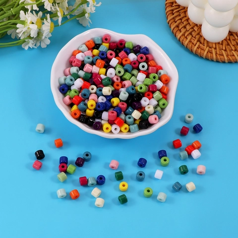 Colorful Acrylic Barrel Beads Cylindrical Spacer Beads For DIY Jewelry Making Bracelet Necklace Handmade Craft Supplies
