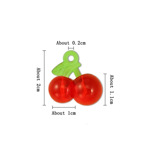 Κόκκινα Πράσινα Ακρυλικά Μενταγιόν Σχήματος Κερασιού Για Κατασκευή Κοσμημάτων DIY Χειροποίητα Αξεσουάρ Βραχιολιού Κολιέ