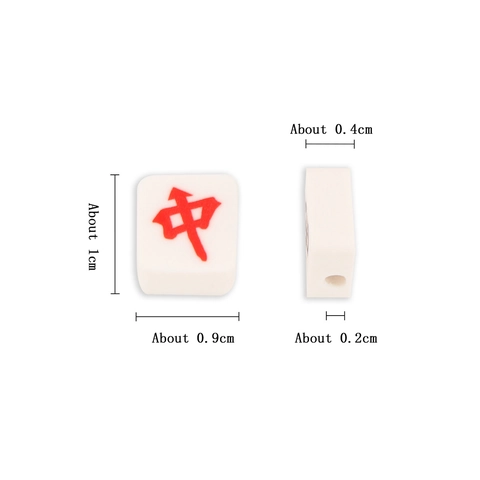 Mahjong Theme Polymer Clay Beads Square Spacer Beads For DIY Jewelry Making Bracelet Necklace Handcraft Mixed Styles Beads