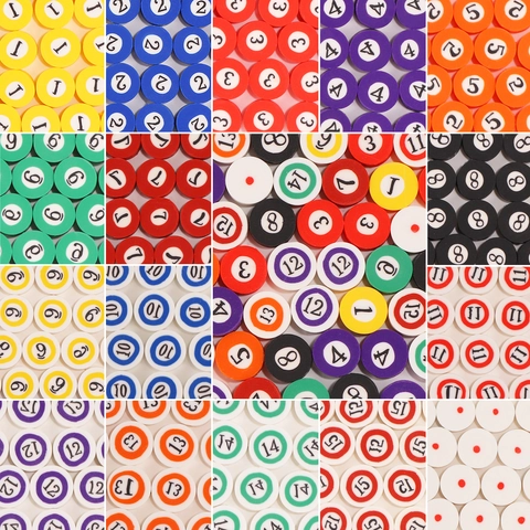 Perles Numérotées Billard en Pâte Polymère Perles en Vrac Rondes pour DIY Bracelet Collier Fabrication de Bijoux Accessoires