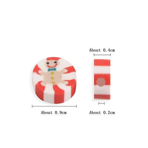 Christmas Polymer Clay Loose Beads Cartoon Snowman Santa Tree Pattern Handmade DIY Material For Bracelet Jewelry Making