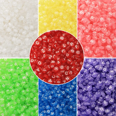 Acrylic Alphabet Letter Beads Flat Round Spacer Beads For DIY Bracelet Necklace Jewelry Making Handmade Craft Colorful Beads