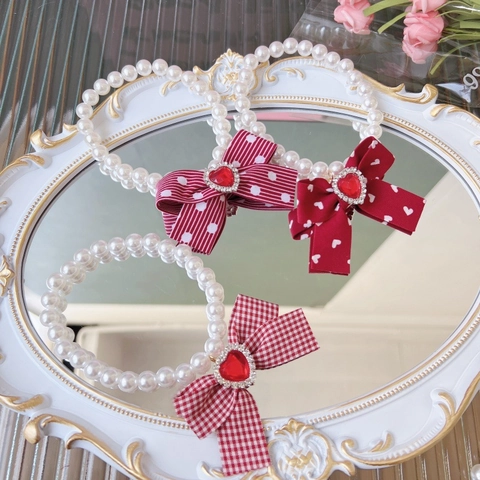 Collar de Perlas Dulce para Mascotas Perla Artificial Lazo Corazón Diamantes Imitación Decorativo Collar de Perro para Gatos
