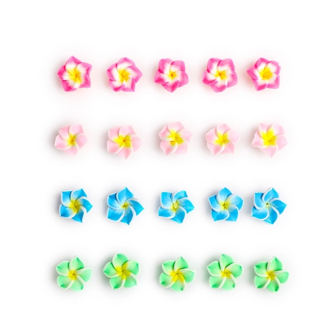 Perles en Vrac en Pâte Polymère de Fleur de Frangipanier Faites à la Main pour la Fabrication de Bijoux DIY Accessoires de Collier