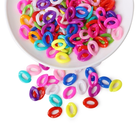 Anelli di Catena Aperti in Acrilico Multicolore Connettori a C Fibbia per Fai Da Te Gioielli Borse Catena Occhiali Accessori