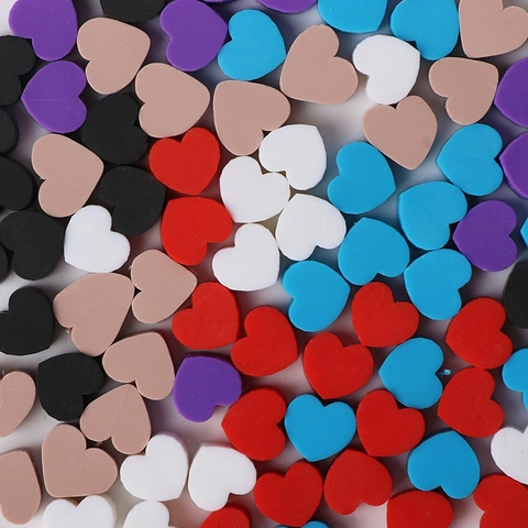 Heart Shaped Polymer Clay Beads Multi Color Handmade Matte Finish DIY Loose Beads For Bracelet Necklace Jewelry Making