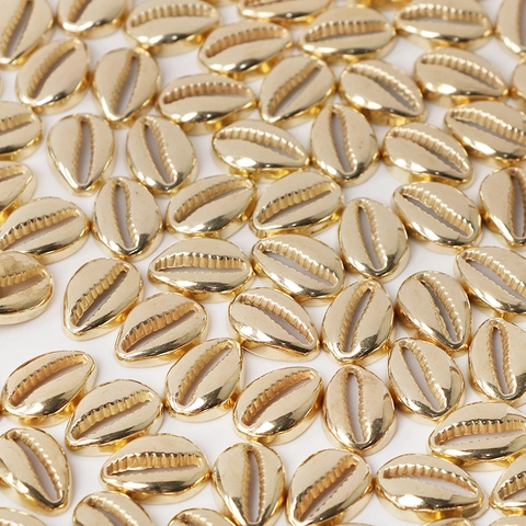 Gold Shell Beads CCB Plastic Material Cowrie Shell Charm For DIY Jewelry Making Bracelet Necklace Minimalist Fashion Accessory