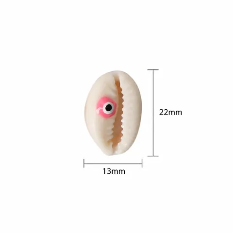 Natural Cowrie Shell Evil Eye Loose Beads For DIY Jewelry Making Bohemian Ethnic Handmade Painted Shell Spacer Beads