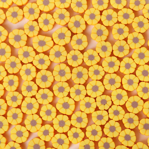 Perles En Pâte Polymère Fait Main Forme Fleur Marguerite Tournesol Perles En Vrac Pour Création De Bijoux DIY Bracelet Collier
