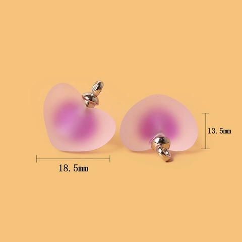 Frosted Acrylic Gradient Heart Pendants Colorful Bead-in-Bead Charm For DIY Necklace Bracelet Jewelry Making Accessories