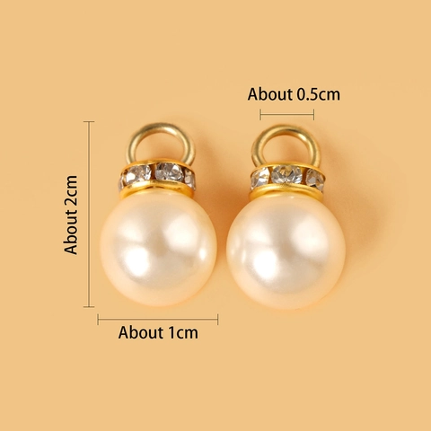 Ciondolo in Lega Con Perla Artificial di Imitazione e Cerchio di Strass Per Creazione di Gioielli DIY Collana Bracciale Donna