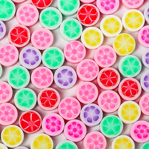 Perles en Pâte Polymère de Style Frais Motif Fleur de Fruit Matériau de Bricolage Fait Main pour Bracelet Collier Bijoux Artisanat Couleurs Mixtes