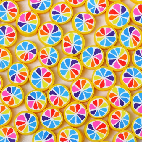 Perline in Pasta Polimerica ad Agrume Colorate con Motivo ad Arancia Arcobaleno Perline Sciolte per Fai da Te Bracciali Collane