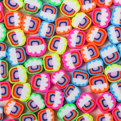 Handmade Polymer Clay Rainbow Cloud Loose Beads Colorful Soft Clay Spacer Beads For DIY Jewelry Making Bracelet Necklace