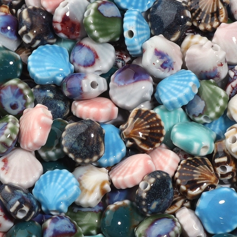 Vintage Keramik Muschelform Perlen Handgefertigt Jakobsmuschel Lose Perlen Für DIY Schmuckherstellung Armband Halskette Ohrringe Zubehör