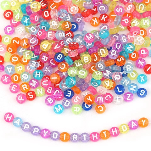 Acrylic Colorful Round Letter Beads For DIY Jewelry Making Bracelet Necklace Handcraft Alphabet Spacer Beads For Kids Crafts