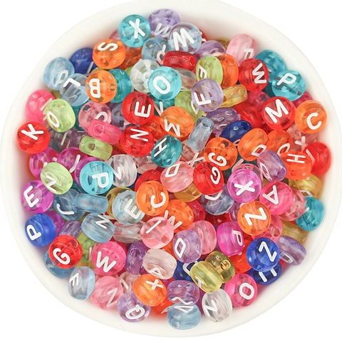 Acrylic Colorful Round Letter Beads For DIY Jewelry Making Bracelet Necklace Handcraft Alphabet Spacer Beads For Kids Crafts