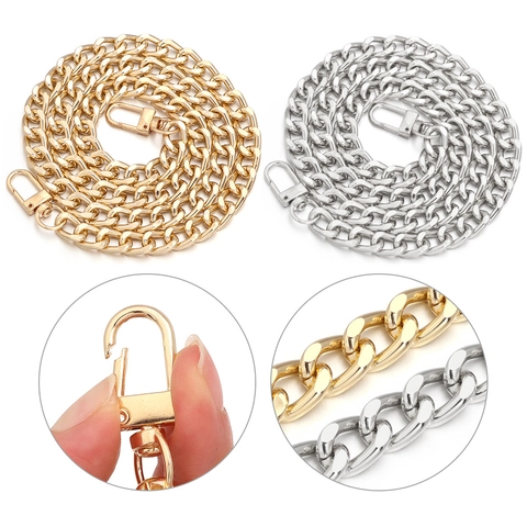 Catena per Borsa in Metallo di Alluminio per Donna Tracolla Fai-da-te Manico di Ricambio per Borsa Oro Argento Maglia Grumet