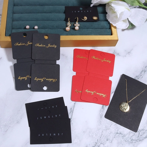 Professional Cardboard Jewelry Display Cards For Earrings Necklaces Bracelets Packaging Hanging Tags Holder Black Red Cardstock