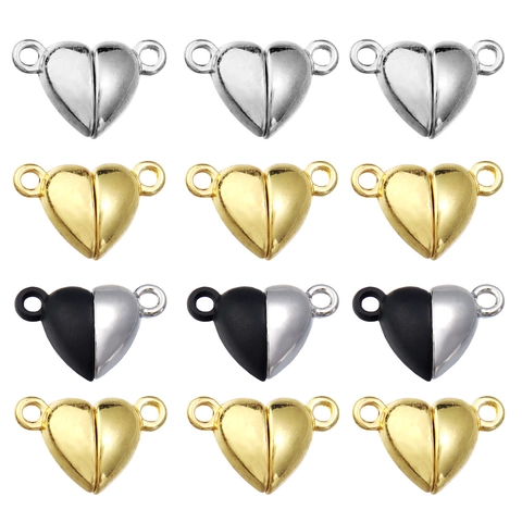 Chiusure Magnetiche a Forma di Cuore Connettori per Gioielli in Lega per Fai da Te Bracciale Collana Accessori per Gioielli di Coppia