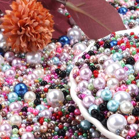 High Brightness Hole-less ABS Artificial Pearl Beads For DIY Jewelry Making Clothing Decor Multi Size Round Loose Beads