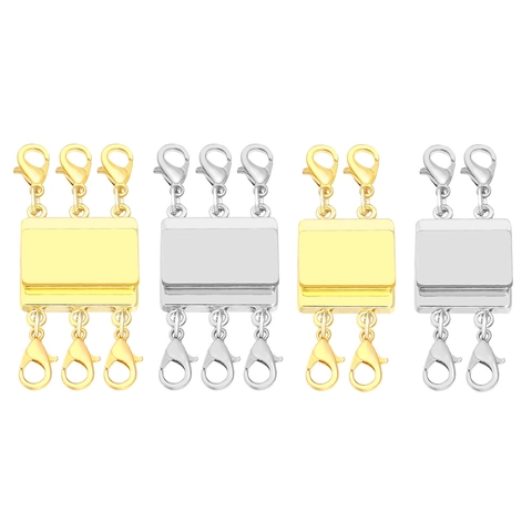 Copper Magnetic Necklace Layering Clasp For Women Multi Strand Necklace Connector DIY Jewelry Findings Necklace Separator